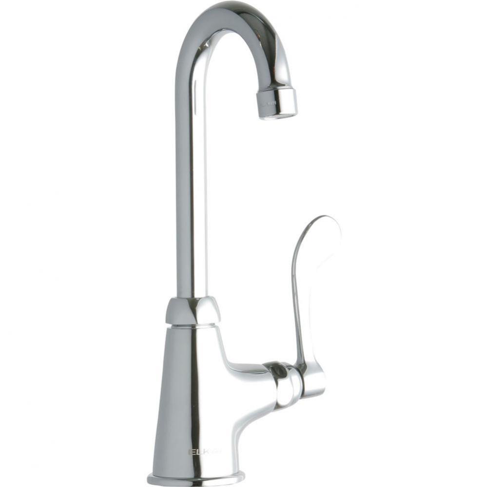 Single Hole with Single Control Faucet with 4'' Gooseneck Spout 4'' Wristblade