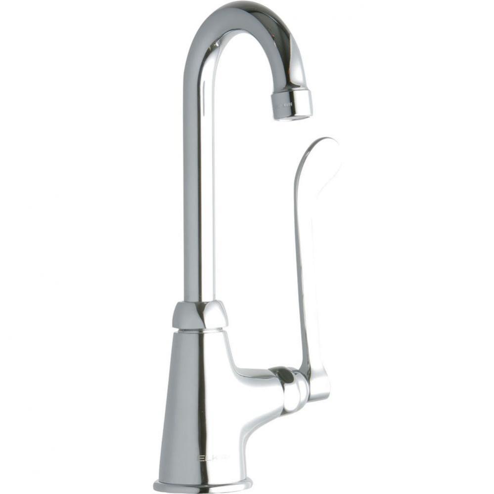 Single Hole with Single Control Faucet with 4'' Gooseneck Spout 6'' Wristblade