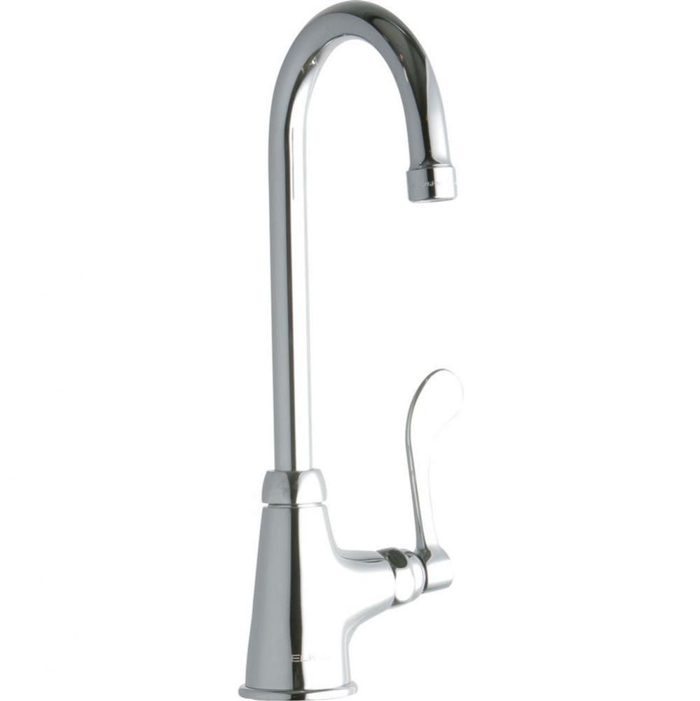 Single Hole with Single Control Faucet with 5'' Gooseneck Spout 4'' Wristblade