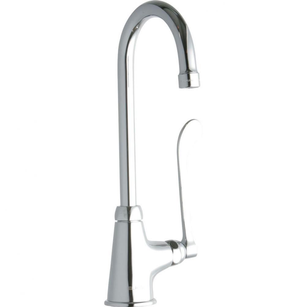 Single Hole with Single Control Faucet with 5'' Gooseneck Spout 6'' Wristblade