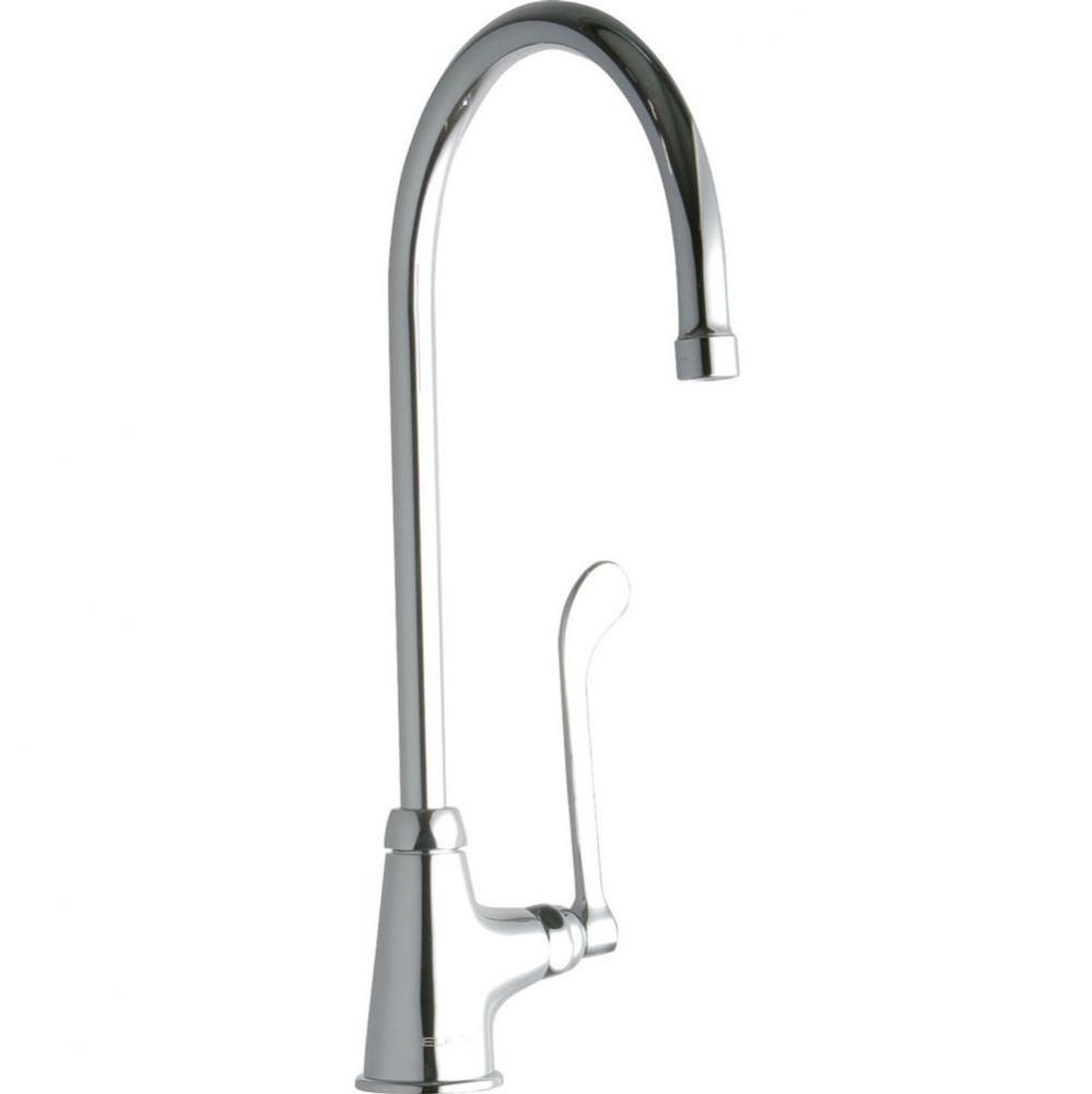 Single Hole with Single Control Faucet with 8'' Gooseneck Spout 6'' Wristblade