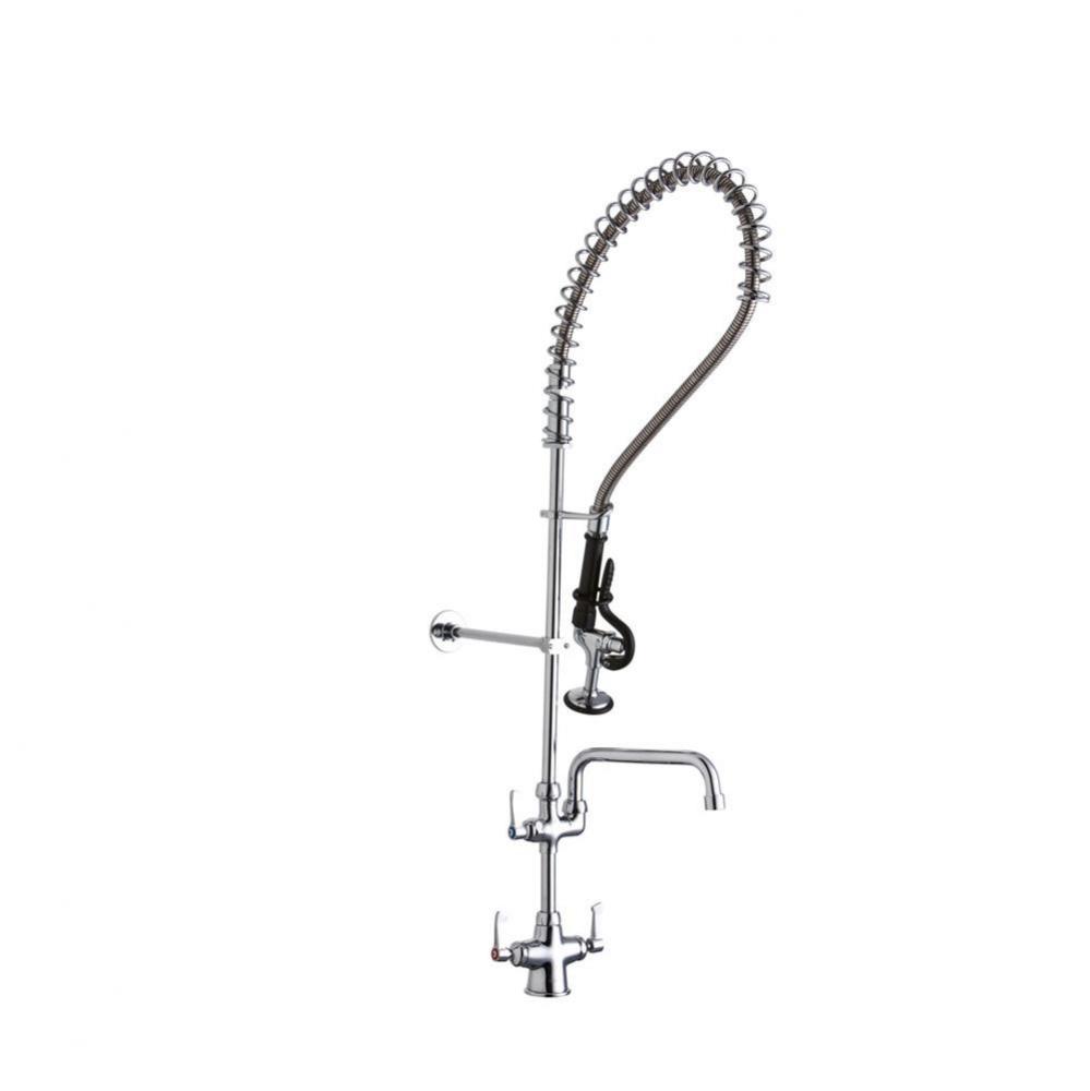 Single Hole Concealed Deck Mount Faucet 44in Flexible Hose w/1.2 GPM Spray Head Plus 14in Arc Tube