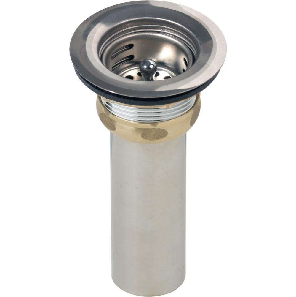 2'' Drain Fitting Type 304 Stainless Steel Body, Stainless Steel Strainer Basket and Rub
