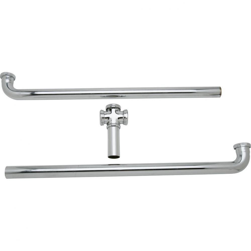 Drain Fitting Center Outlet for Triple Bowl Sinks with Aligned Drains