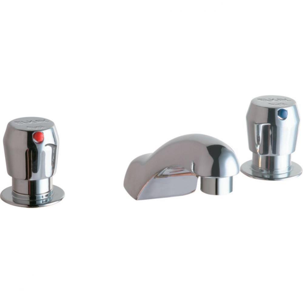 8'' Centerset with Concealed Deck Metered Lavatory Faucet with Cast Fixed Spout Push But