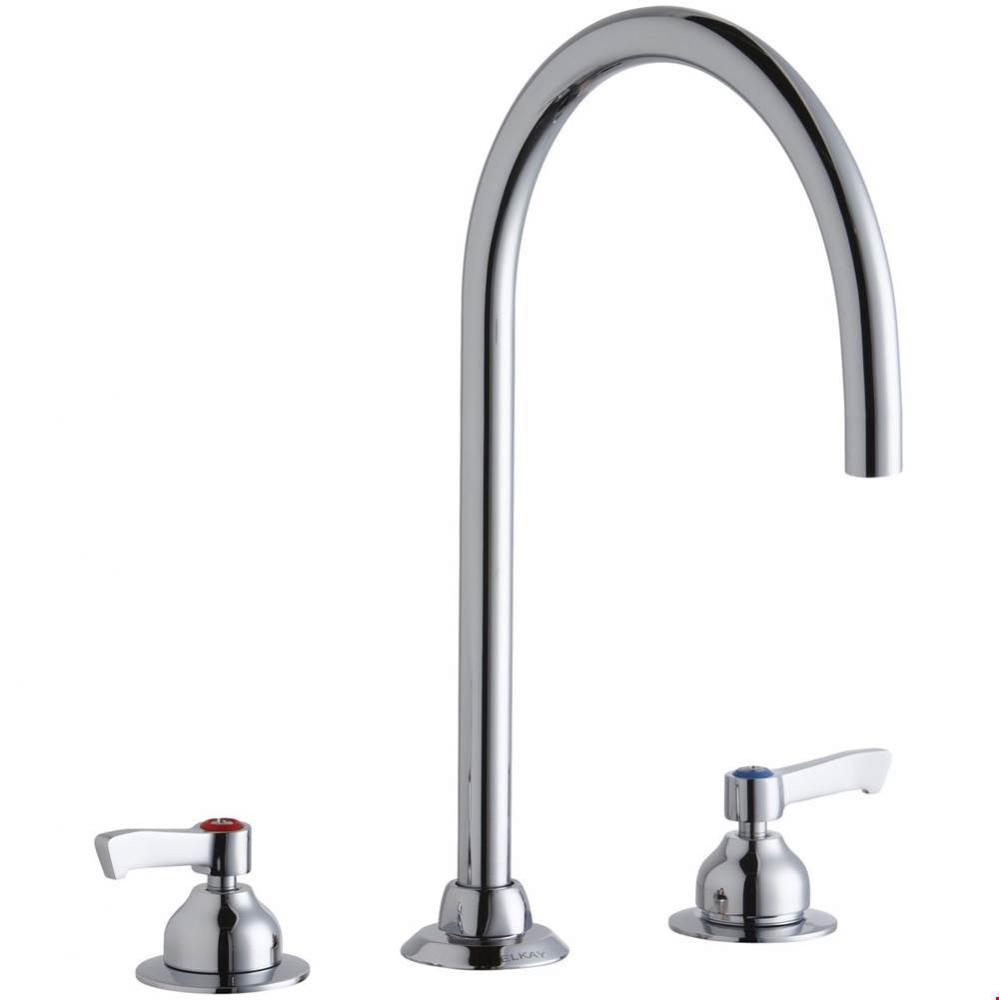 8'' Centerset with Concealed Deck Laminar Flow Faucet with 8'' Gooseneck Spout