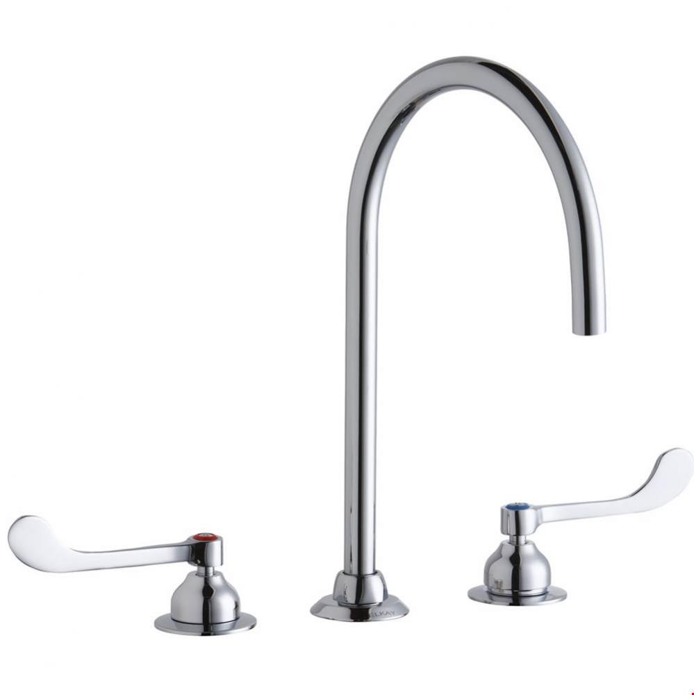 8'' Centerset with Concealed Deck Laminar Flow Faucet with 8'' Gooseneck Spout