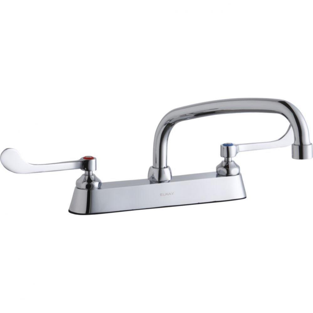 8'' Centerset with Exposed Deck Faucet with 10'' Arc Tube Spout 6''