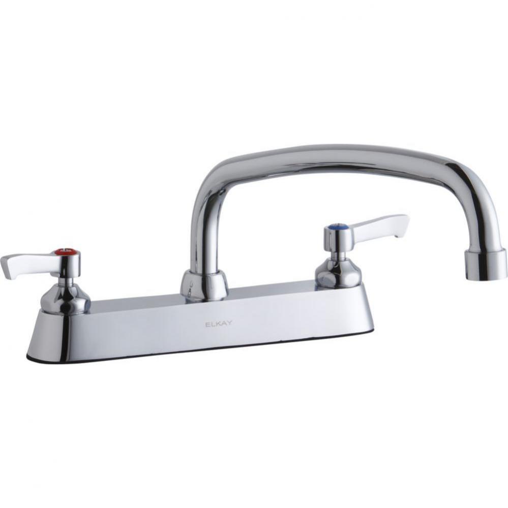 8'' Centerset with Exposed Deck Faucet with 12'' Arc Tube Spout 2''