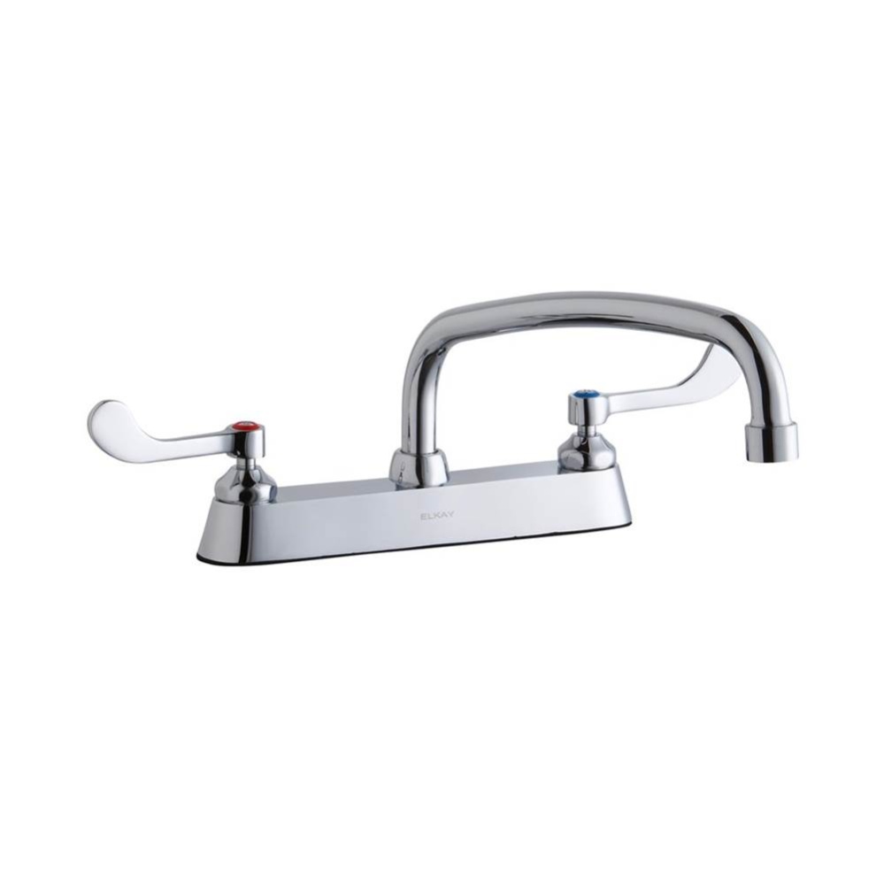 8'' Centerset with Exposed Deck Faucet with 12'' Arc Tube Spout 4''