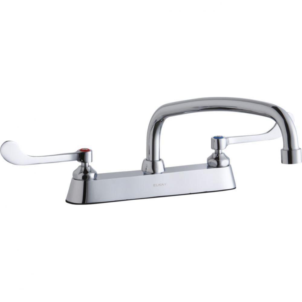 8'' Centerset with Exposed Deck Faucet with 12'' Arc Tube Spout 6''
