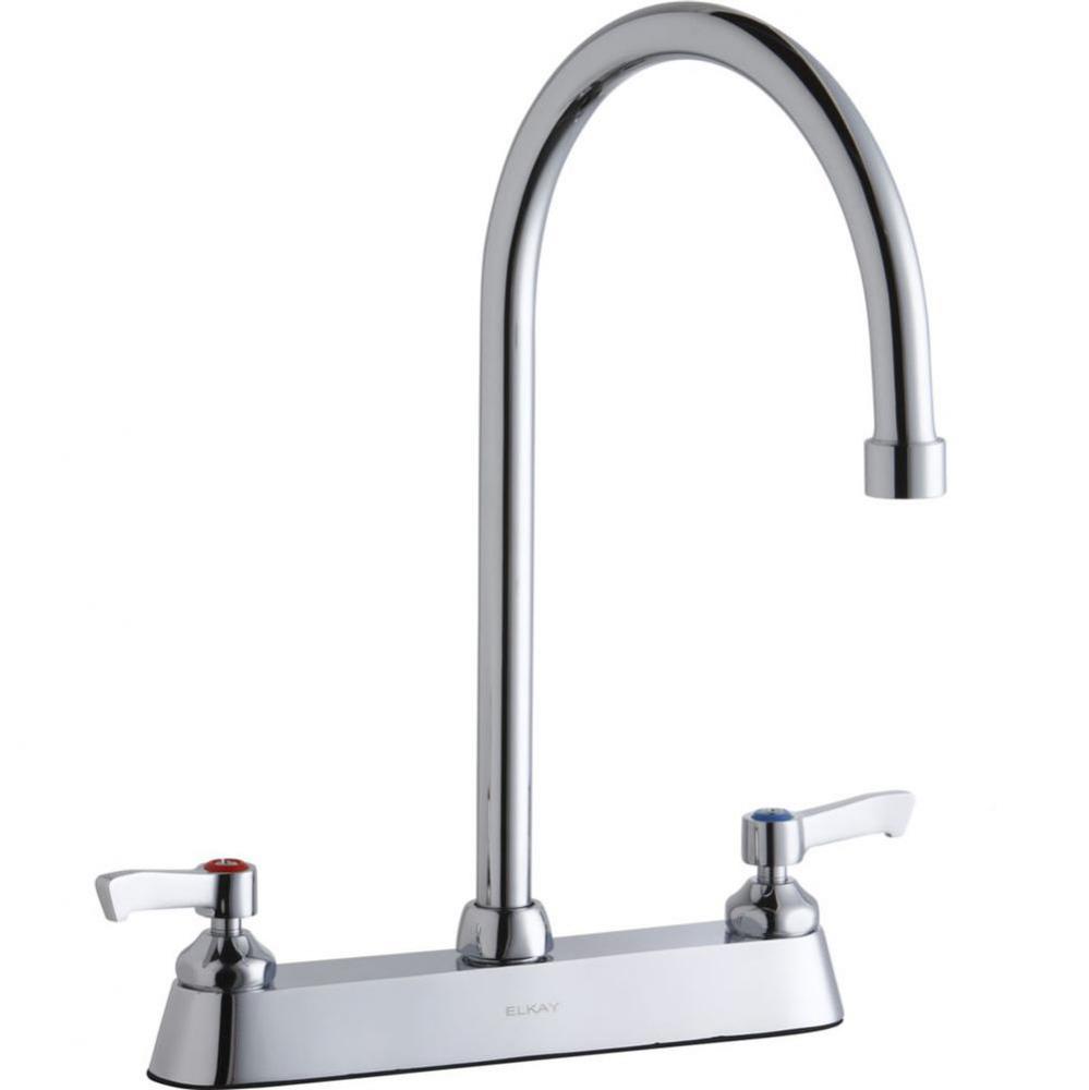8'' Centerset with Exposed Deck Faucet with 8'' Gooseneck Spout 2''