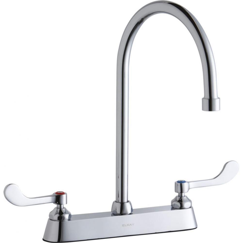 8'' Centerset with Exposed Deck Faucet with 8'' Gooseneck Spout 4''