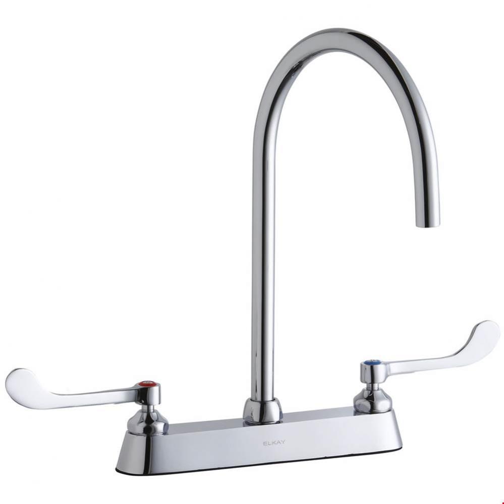 8'' Centerset with Exposed Deck Laminar Flow Faucet with 8'' Gooseneck Spout 6