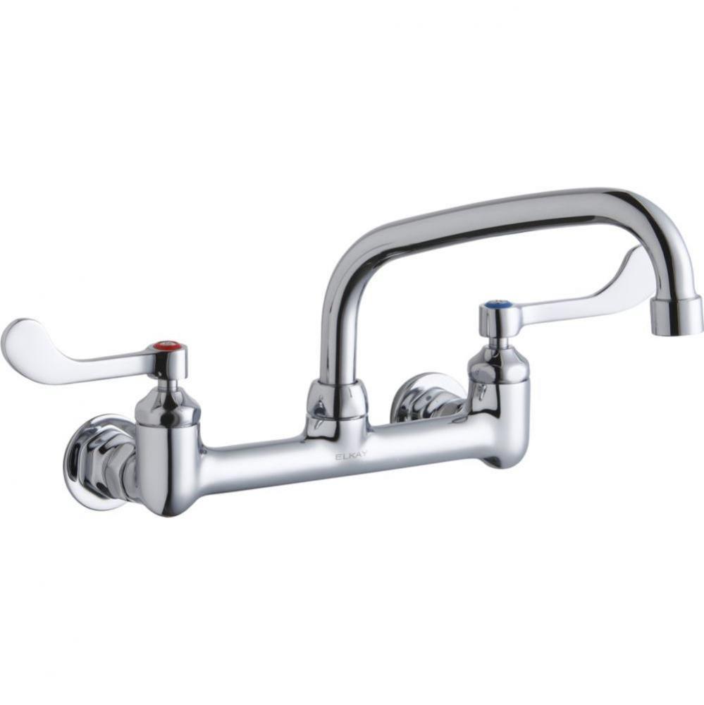 Foodservice 8'' Centerset Wall Mount Faucet with 8'' Arc Tube Spout 4'&ap