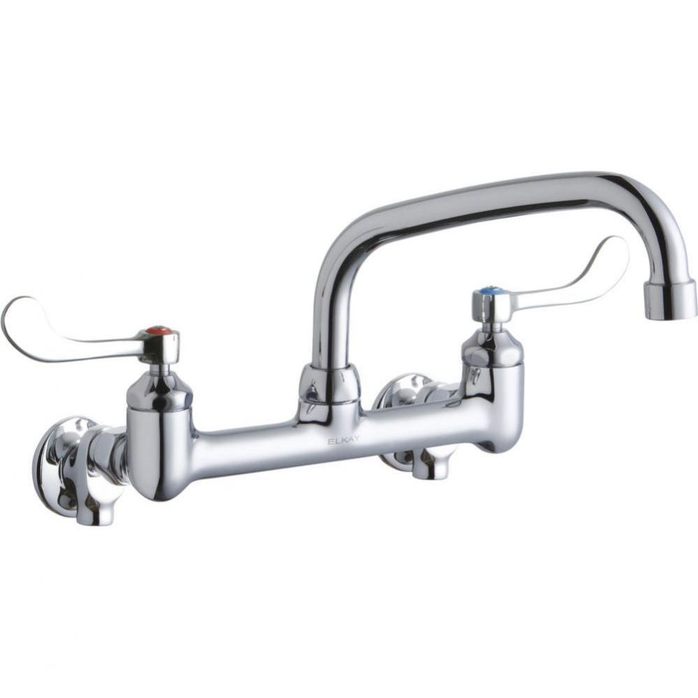 Foodservice 8'' Centerset Wall Mount Faucet with 8'' Arc Tube Spout 4'&ap