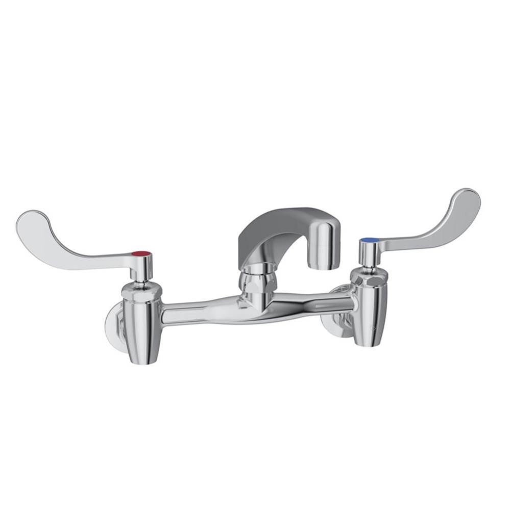 Foodservice 8'' Centerset Wall Mount Faucet with 8'' Arc Tube Spout 4'&ap