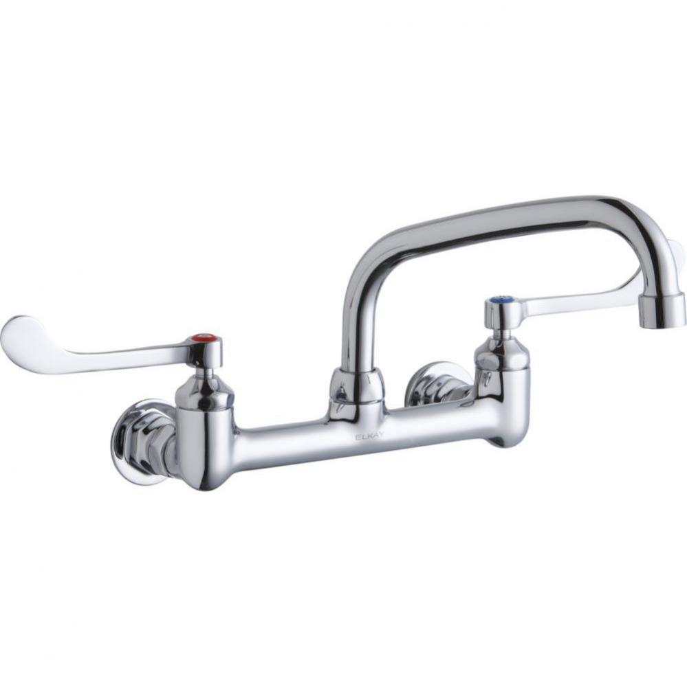 Foodservice 8'' Centerset Wall Mount Faucet with 8'' Arc Tube Spout 6'&ap