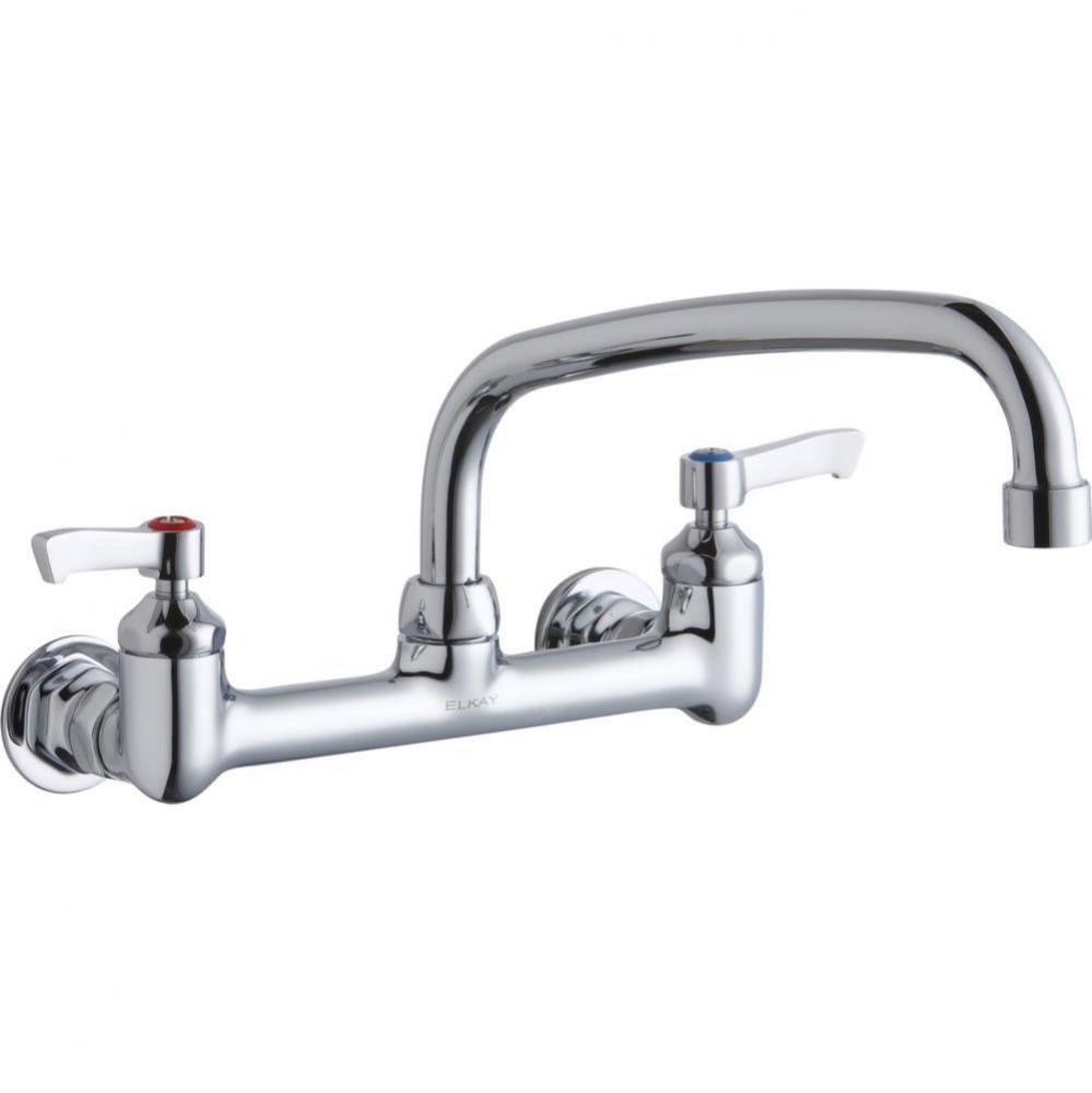 Foodservice 8'' Centerset Wall Mount Faucet with 10'' Arc Tube Spout 2'&a