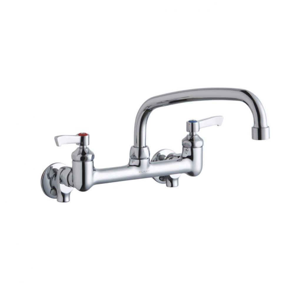 Foodservice 8'' Centerset Wall Mount Faucet with 10'' Arc Tube Spout 2'&a