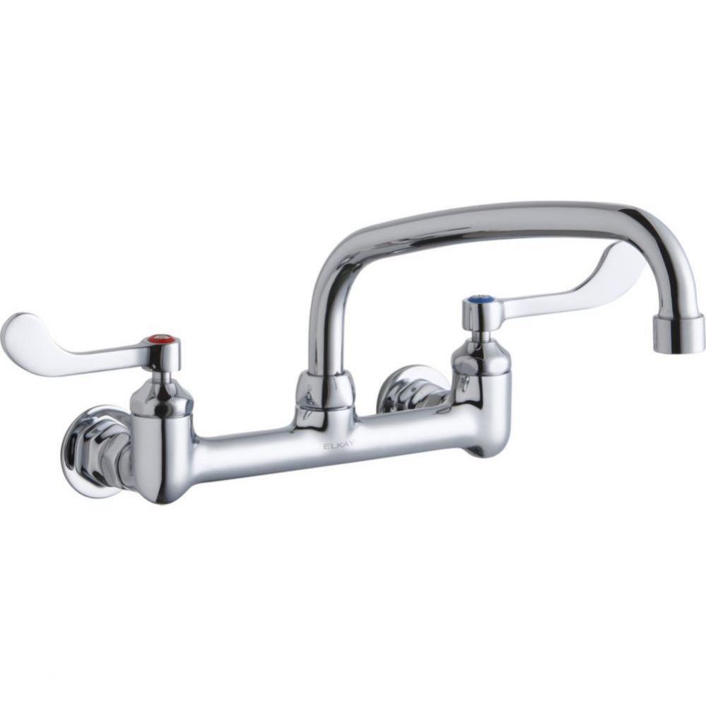 Foodservice 8'' Centerset Wall Mount Faucet with 10'' Arc Tube Spout 4'&a