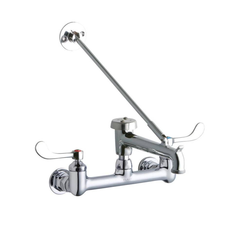 8'' Centerset Wall Mount Faucet w/7'' Bucket Hook Spt 4in Wristblade Handles 1