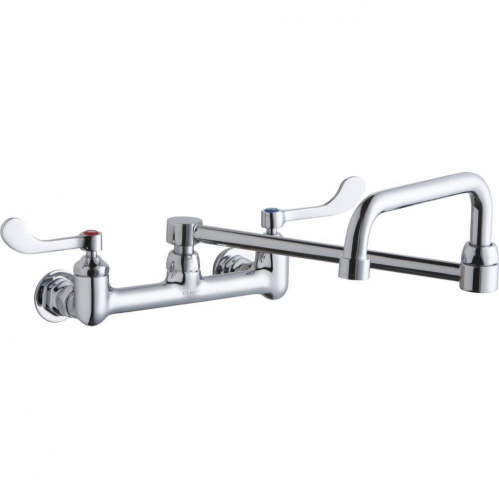 Foodservice 8'' Centerset Wall Mount Faucet w/8'' Double Swing Spout 4'&a