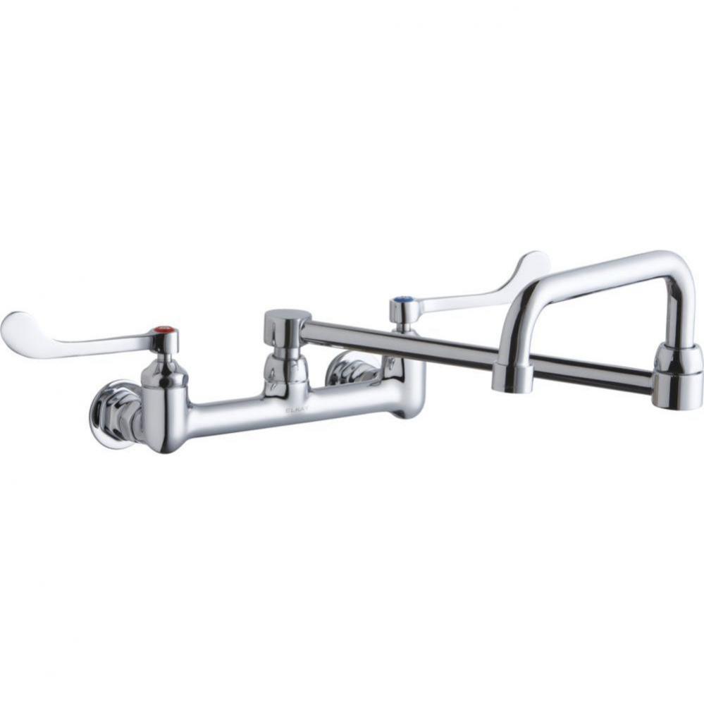 Foodservice 8'' Centerset Wall Mount Faucet w/8'' Double Swing Spout 6'&a