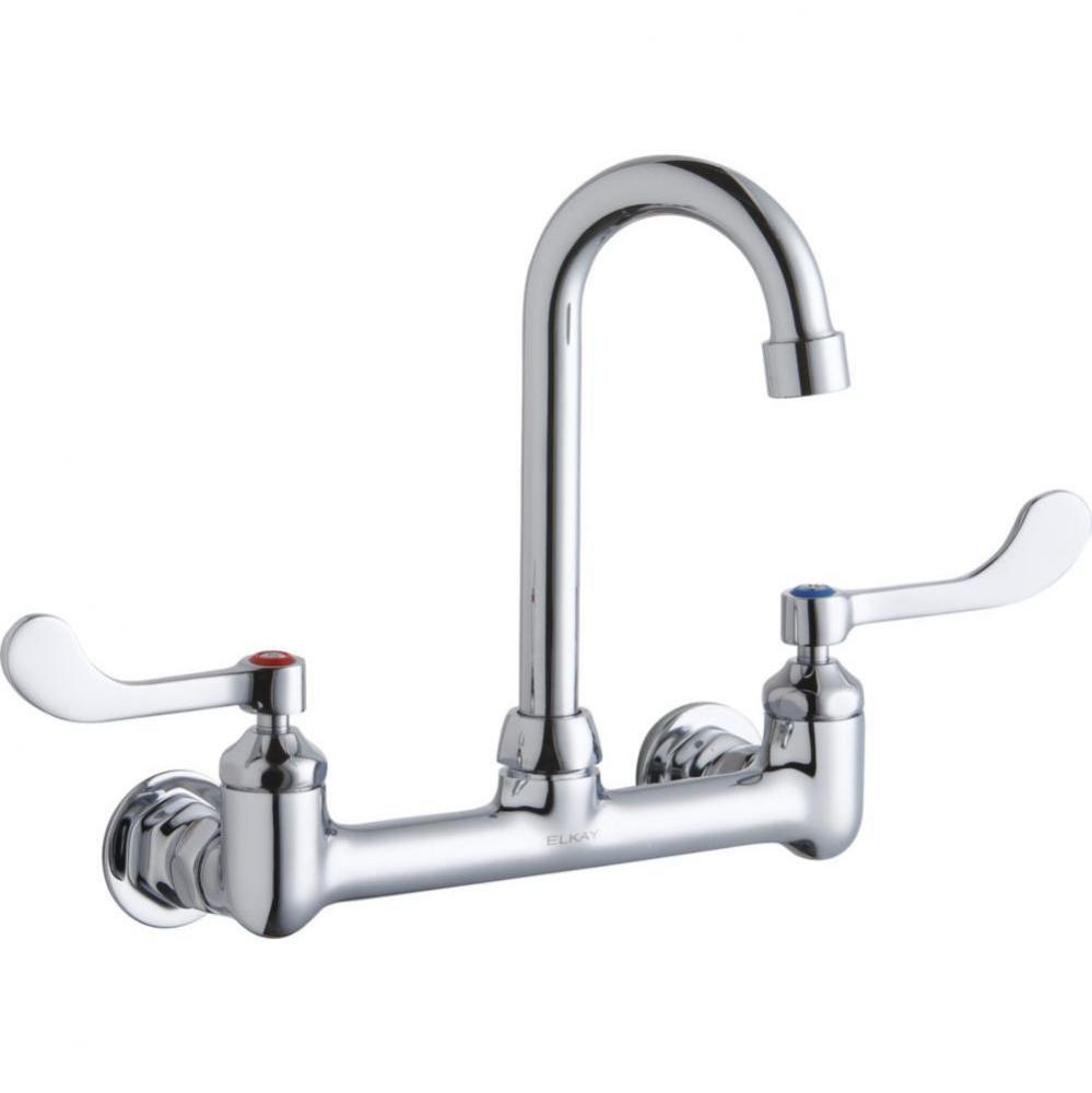 Scrub/Handwash 8'' Centerset Wall Mount Faucet w/4'' Gooseneck Spout 4'&a