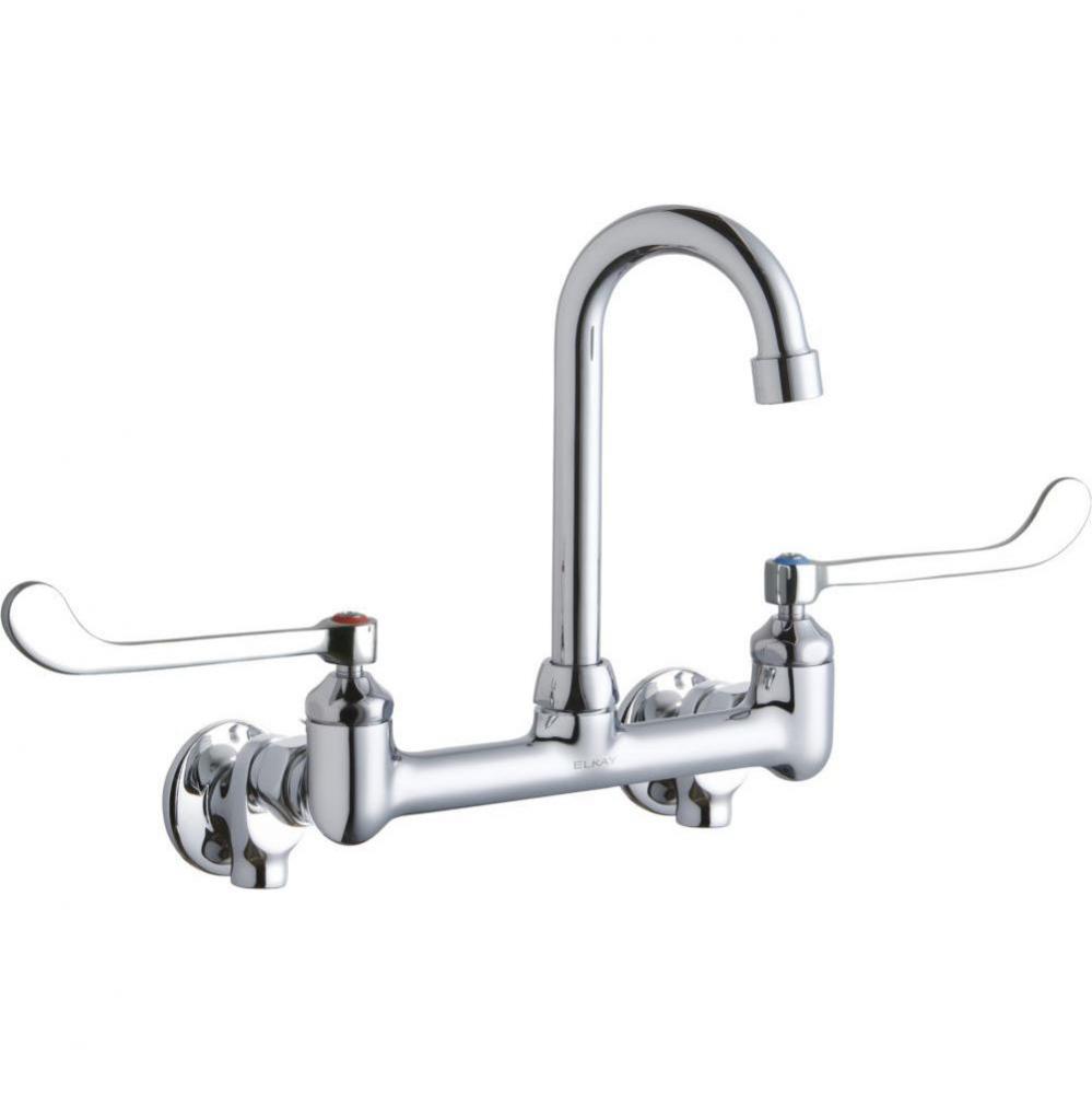 Scrub/Handwash 8'' Centerset Wall Mount Faucet w/4'' Gooseneck Spout 6'&a