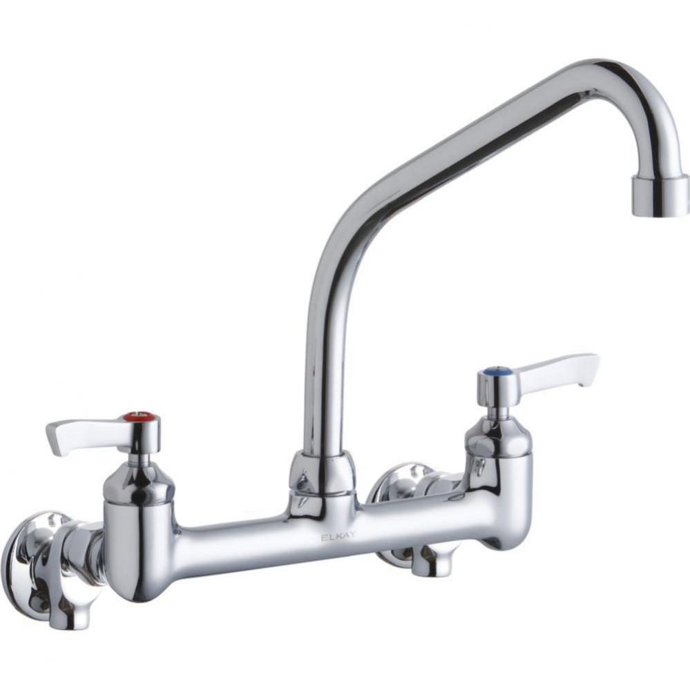 Foodservice 8'' Centerset Wall Mount Faucet with 8'' High Arc Spout 2'&ap