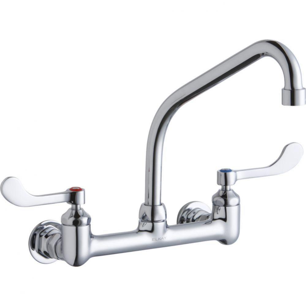 Foodservice 8'' Centerset Wall Mount Faucet with 8'' High Arc Spout 4'&ap