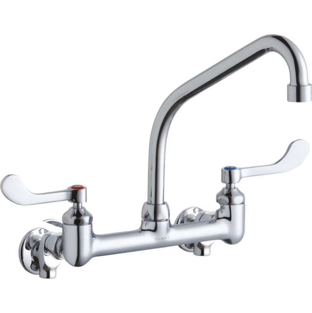 Foodservice 8'' Centerset Wall Mount Faucet with 8'' High Arc Spt 4'&apos