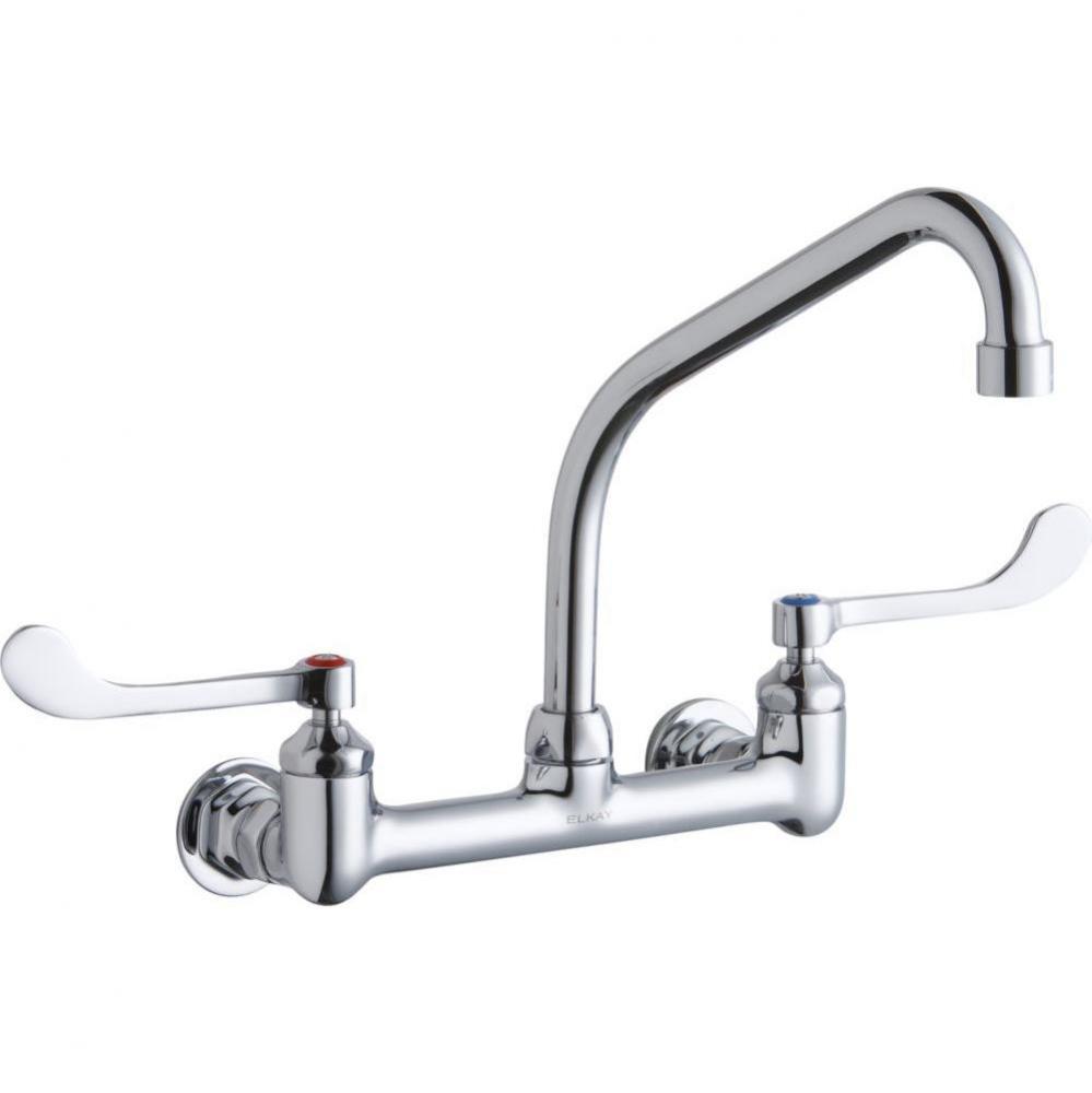 Foodservice 8'' Centerset Wall Mount Faucet with 8'' High Arc Spout 6'&ap