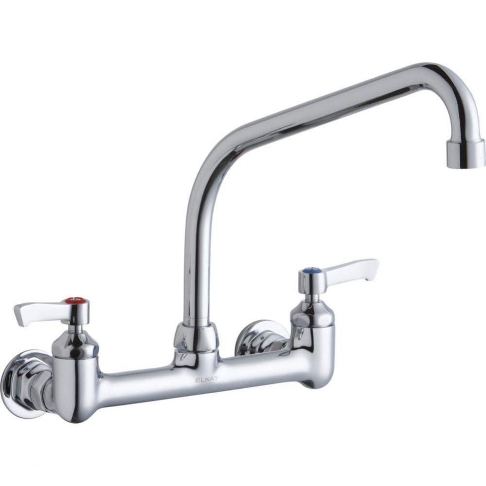Foodservice 8'' Centerset Wall Mount Faucet with 10'' High Arc Spout 2'&a