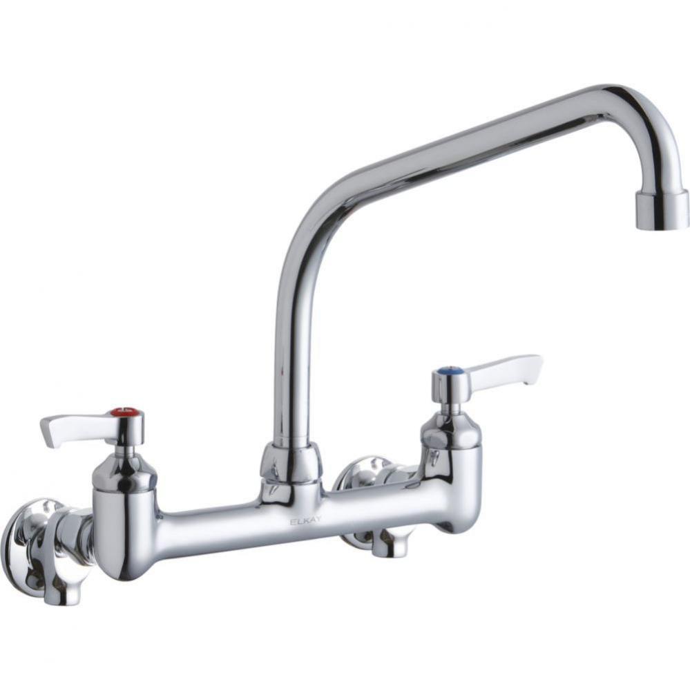Foodservice 8'' Centerset Wall Mount Faucet with 10'' High Arc Spout 2'&a