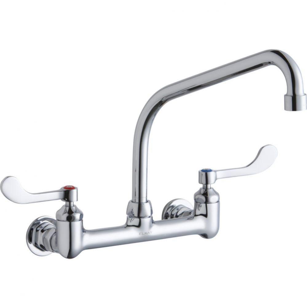 Foodservice 8'' Centerset Wall Mount Faucet with 10'' High Arc Spout 4'&a