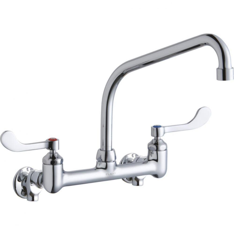 Foodservice 8'' Centerset Wall Mount Faucet with 10'' High Arc Spt 4'&apo