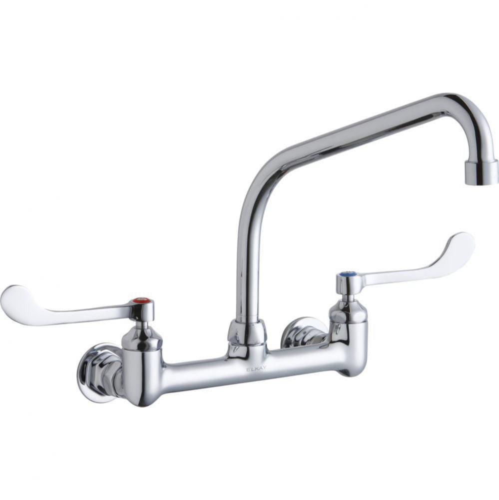 Foodservice 8'' Centerset Wall Mount Faucet with 10'' High Arc Spout 6'&a