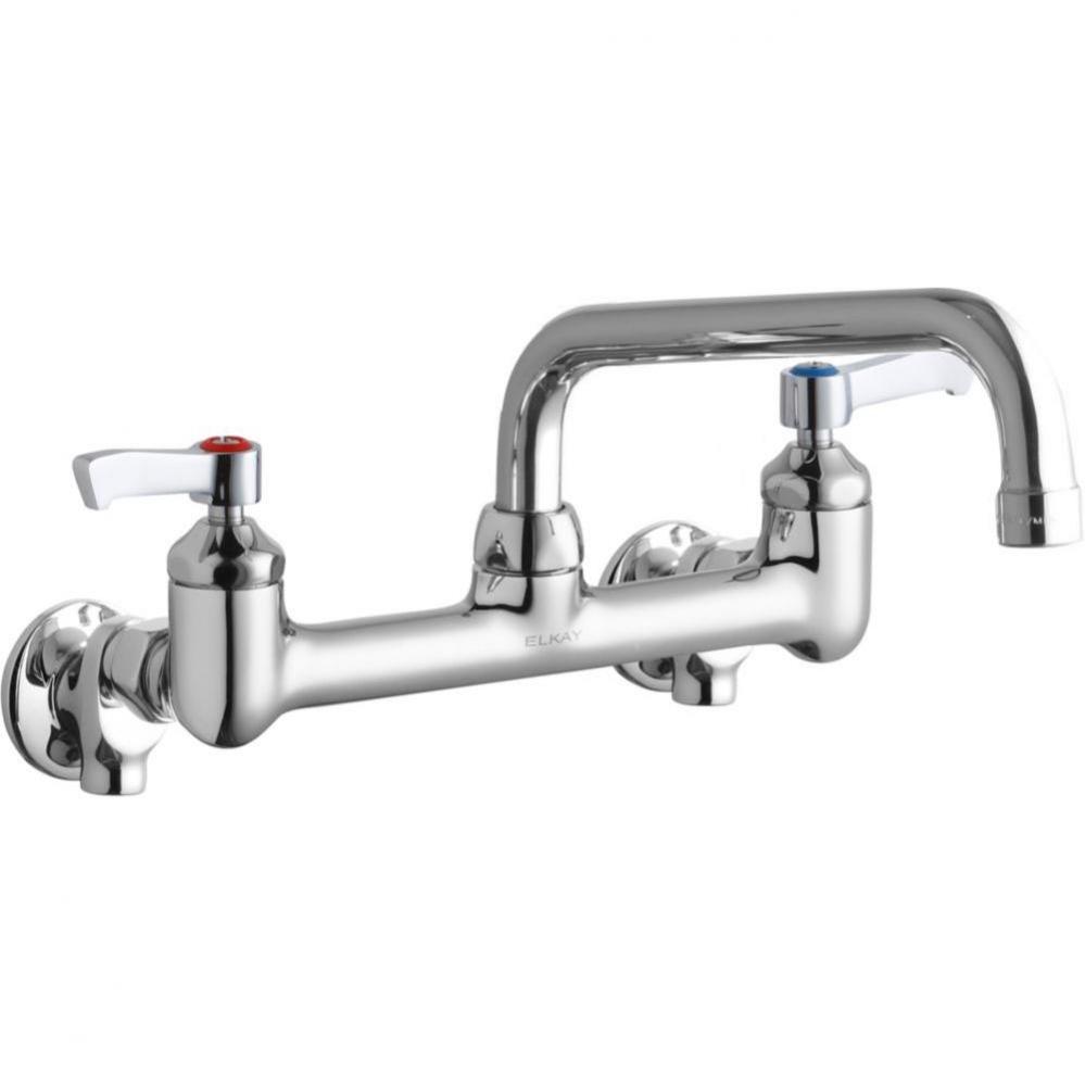 Foodservice 8'' Centerset Wall Mount Faucet with 8'' Tube Spout 2''