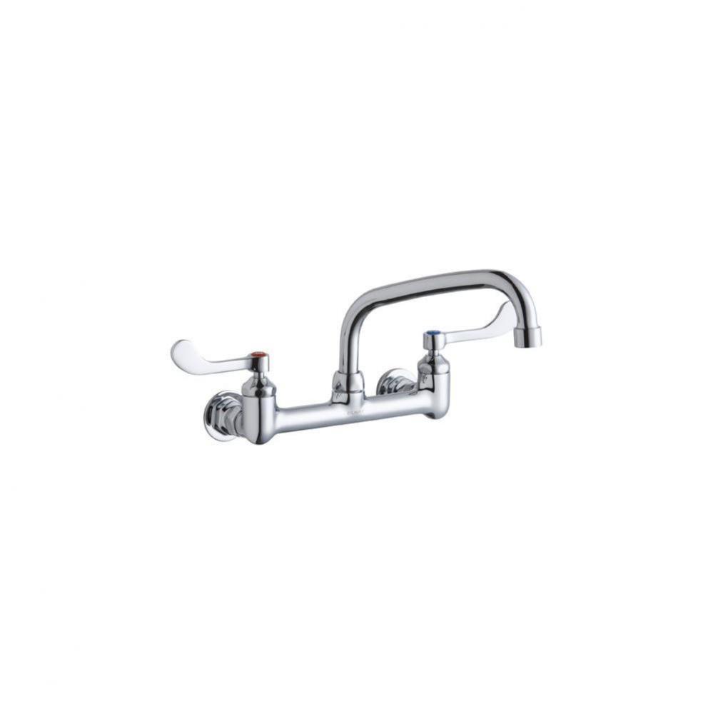 Foodservice 8'' Centerset Wall Mount Faucet with 8'' Tube Spout 4''