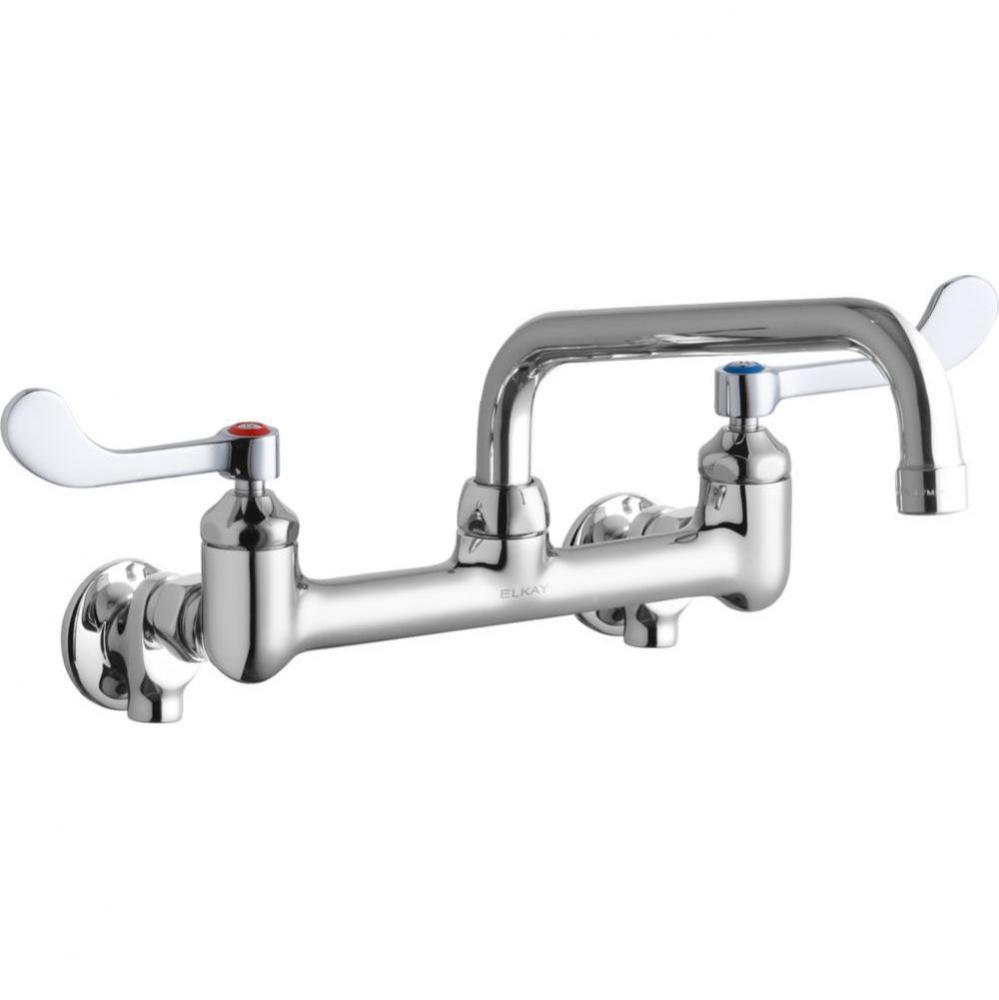 Foodservice 8'' Centerset Wall Mount Faucet with 8'' Tube Spt 4'' Wr