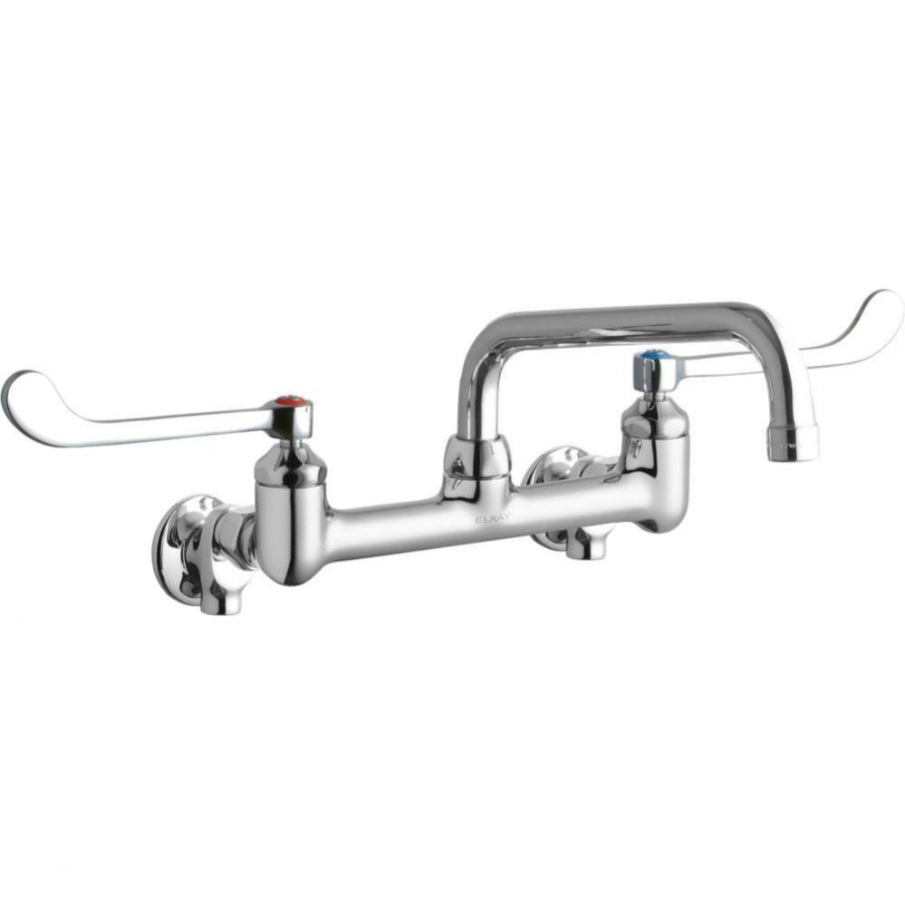 Foodservice 8'' Centerset Wall Mount Faucet with 8'' Tube Spout 6''