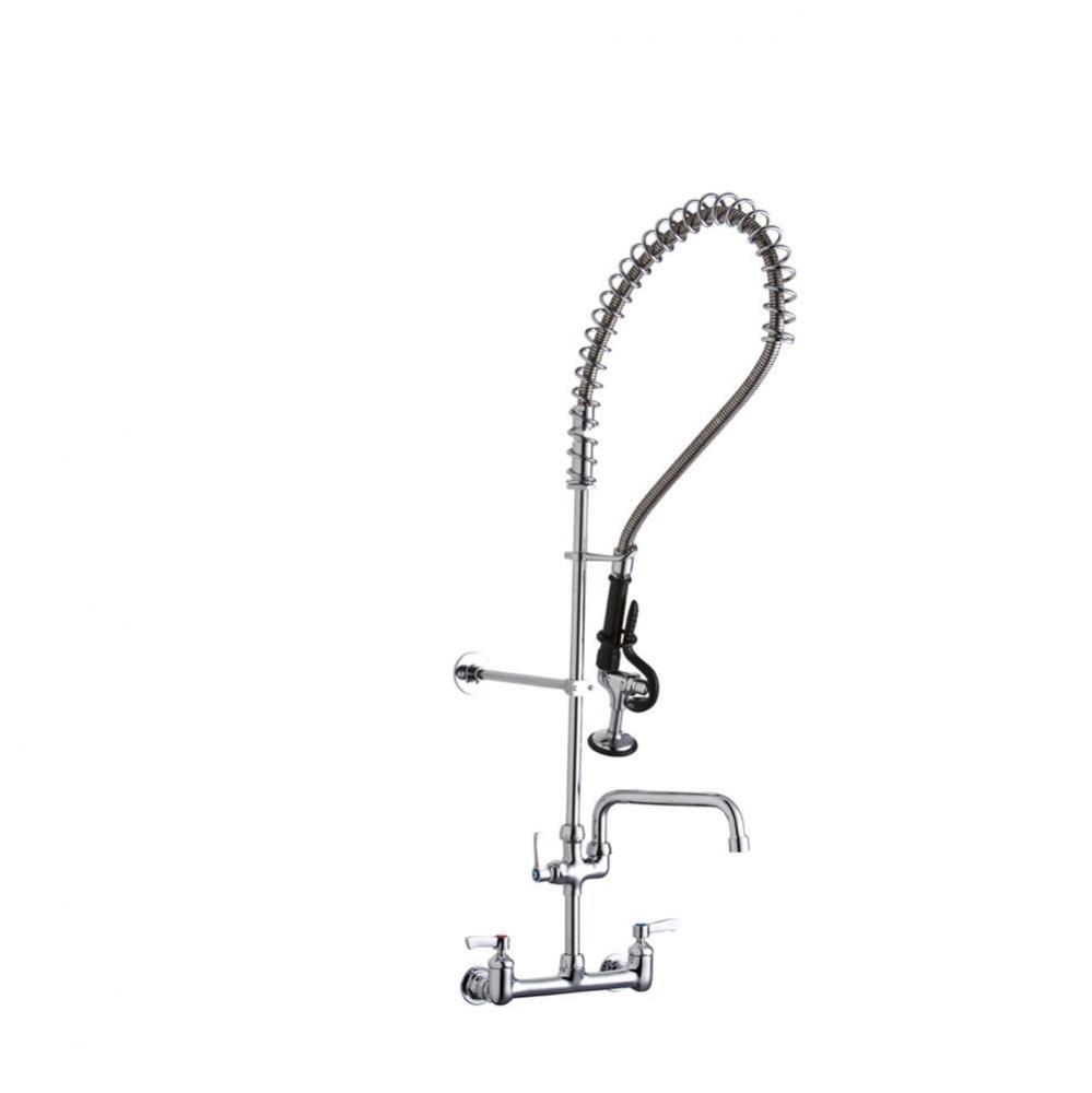 8'' Centerset Wall Mount Faucet 44in Flexible Hose with 1.2 GPM Spray Head Plus 12in Arc