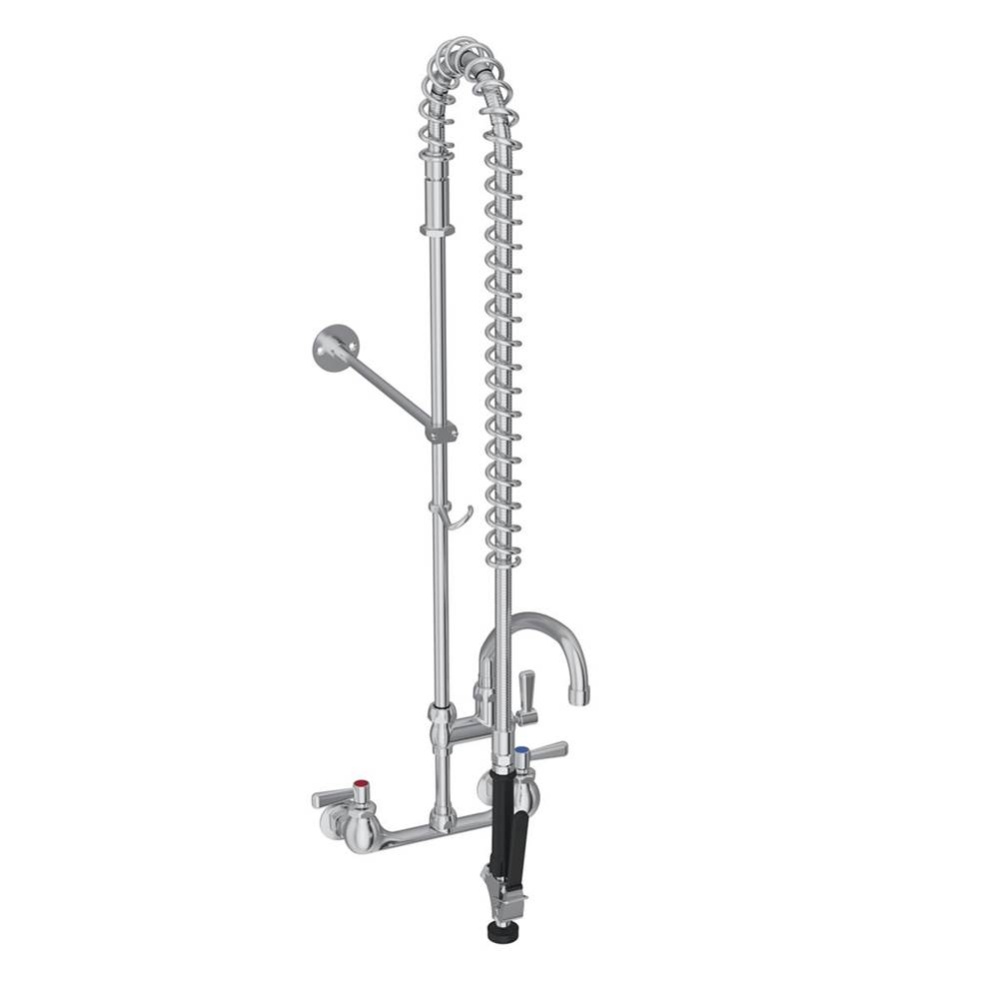 8'' Centerset Wall Mount Faucet 44'' Flexible Hose with 1.2 GPM Spray Head + 1