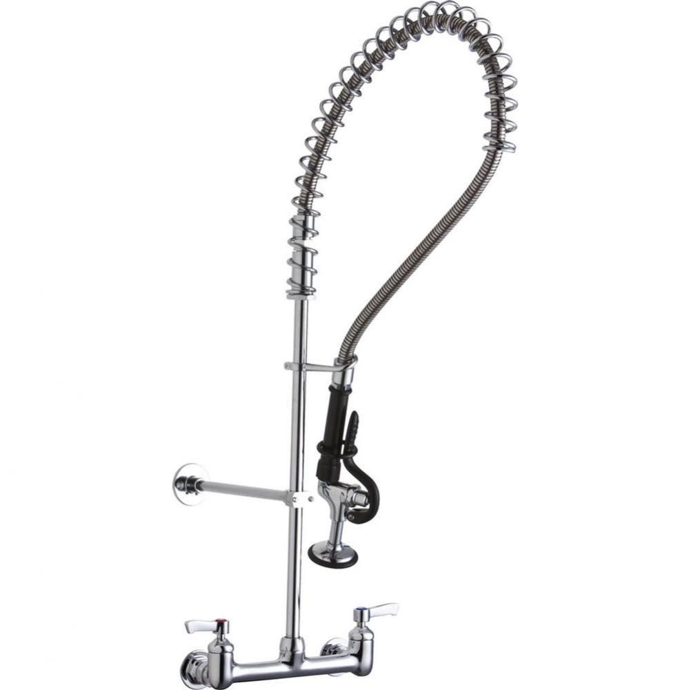 8'' Centerset Wall Mount Faucet 44in Flexible Hose w/1.2 GPM Spray Head 2in Lever Handle