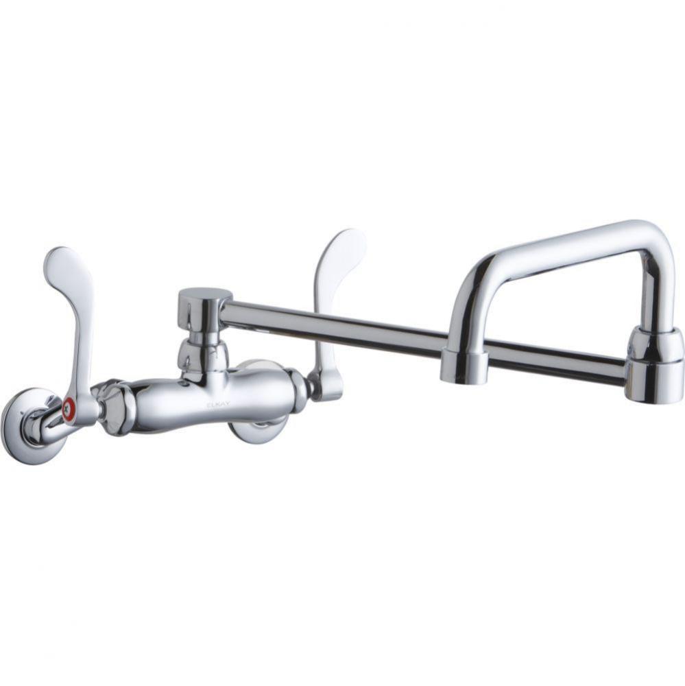 Foodservice 3-8'' Adjustable Centers Wall Mount Faucet w/Double Swing Spout 4'&apos