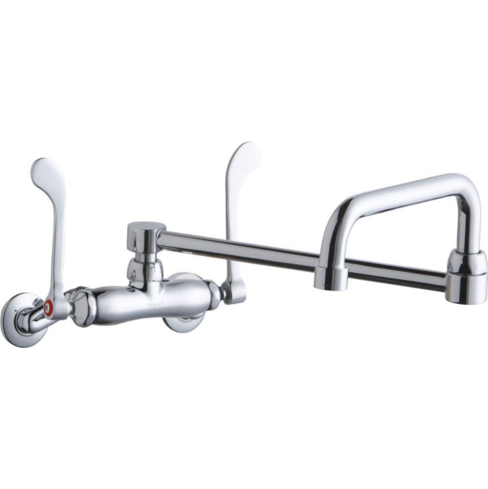 Foodservice 3-8'' Adjustable Centers Wall Mount Faucet w/Double Swing Spout 6'&apos