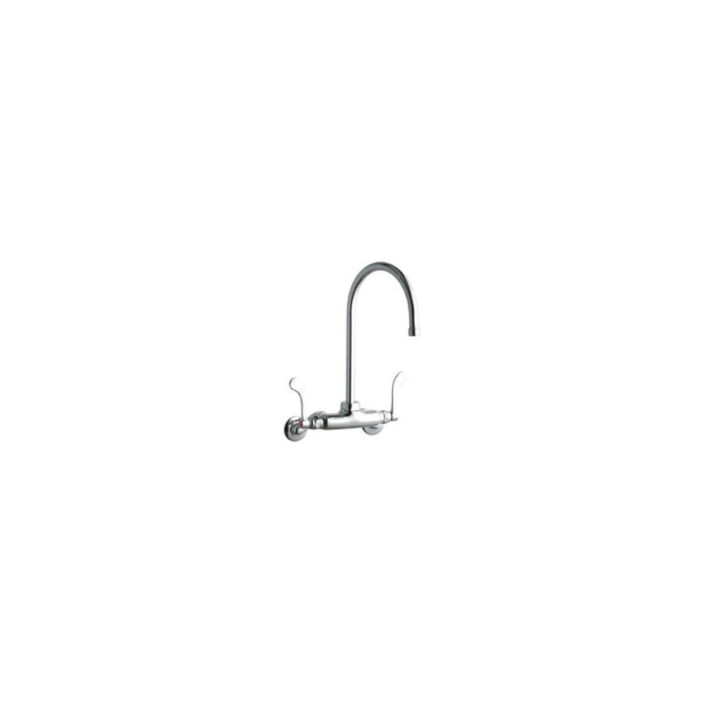 Foodservice 3-8'' Adjustable Centers Wall Mount Faucet w/8'' Gooseneck Spout 4