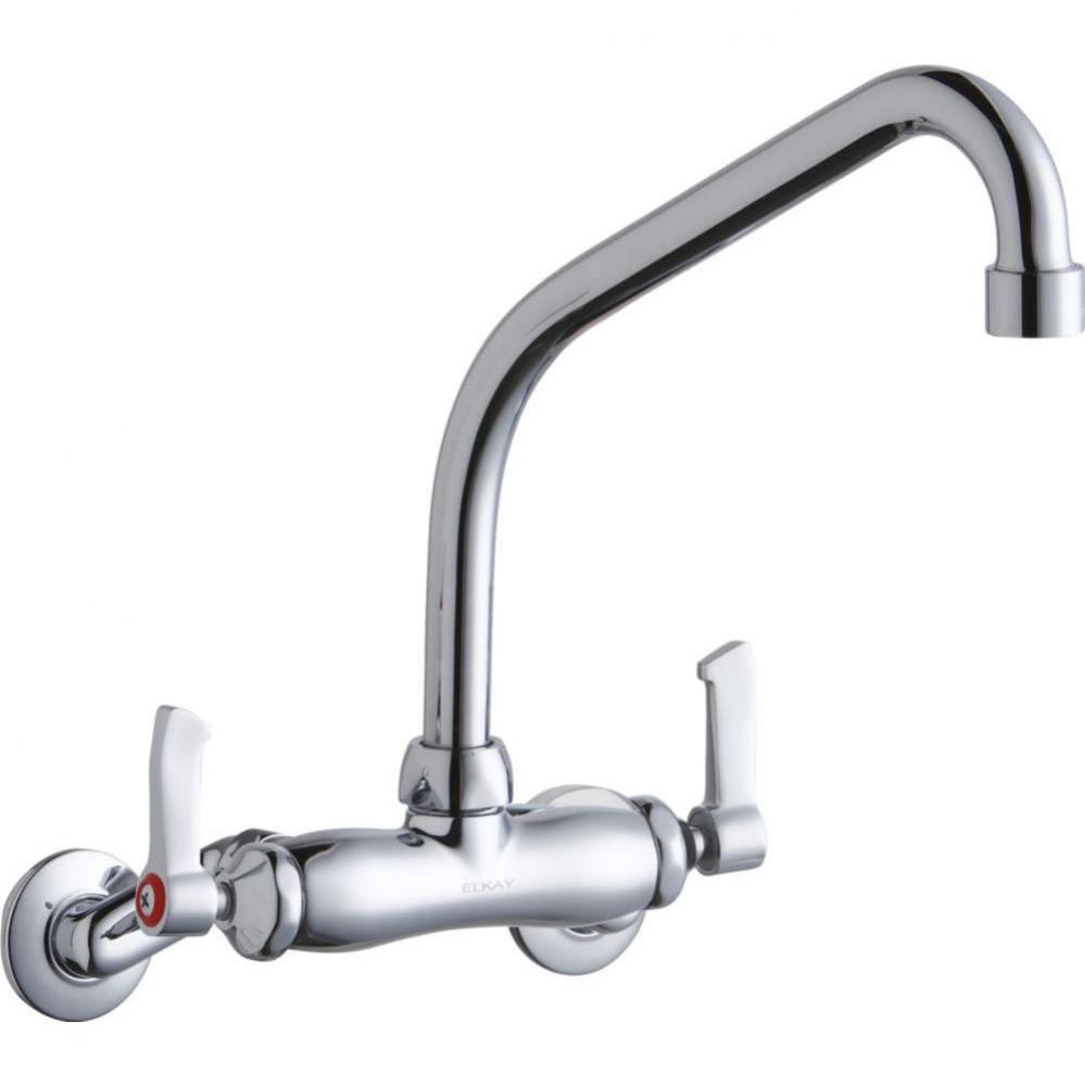 Foodservice 3-8'' Adjustable Centers Wall Mount Faucet w/8'' High Arc Spout 2&